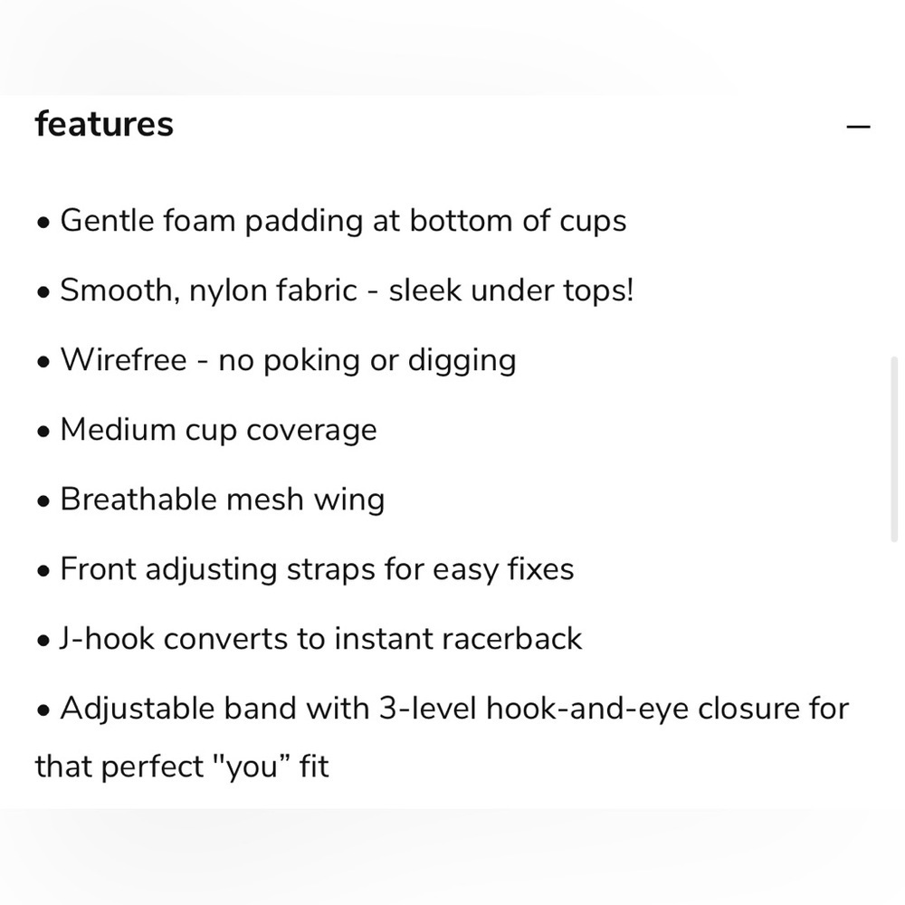 NWT Lively No-Wire Push-Up Bra in Jet Black Wireless Size 32B - Picture 10 of 12